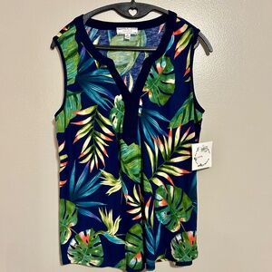 Blue/Green Exotic Flower Tank, Med